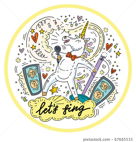 Lets sing colorful unicorn 67685533