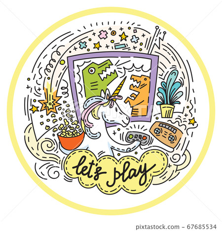 Lets play colorful unicorn 67685534