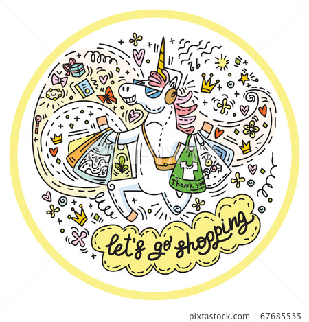 Lets go shopping colorful unicorn Lets go shopping colorful unicorn 67685535