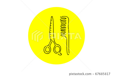 Analog handwriting style loose touch icon: Hair Salon 67685817