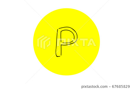 Analog handwriting style loose touch icon: Parking Analog handwriting style loose touch icon: Parking 67685829