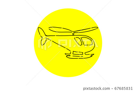 Analog handwriting style loose touch icon: helicopter Analog handwriting style loose touch icon: helicopter 67685831