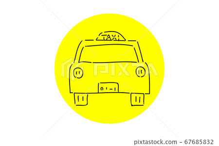 Analog handwriting style loose touch icon: taxi Analog handwriting style loose touch icon: taxi 67685832