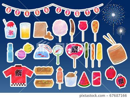 節日插圖設置素材/模擬風格 節日插圖設置素材/模擬風格 67687166