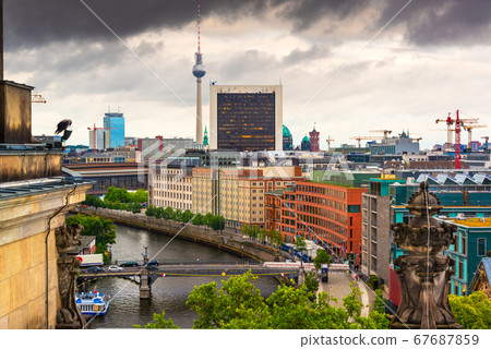 Berlin, Germany Skyline from Above the Spree 67687859