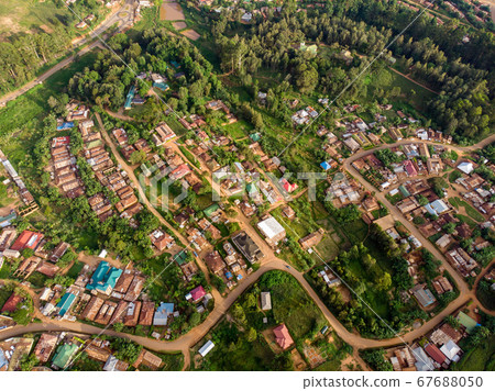 Aerial Drone Shot of Lushoto village in Usambara Mountains. Remote Place in Tanga Province, Tanzania, Africa Aerial Drone Shot of Lushoto village in Usambara Mountains. Remote Place in Tanga Province, Tanzania, Africa 67688050