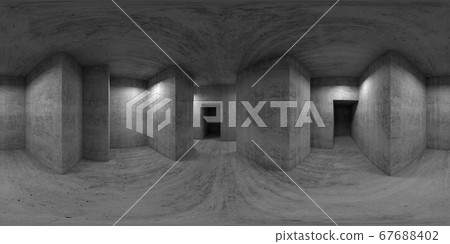 Abstract empty concrete room interior, 360 67688402