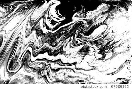 Black and white abstract background. Liquid marble pattern. Monochrome texture. Black and white abstract background. Liquid marble pattern. Monochrome texture. 67689325