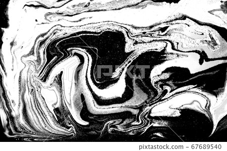 Black and white marbling background. Unique artwork texture. Marble pattern imitation. Stock illustration. 67689540
