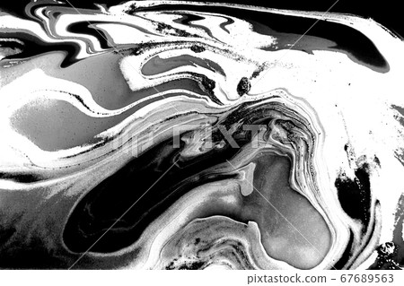 Black and white marbling background. Unique artwork texture. Marble pattern imitation. Stock illustration. 67689563
