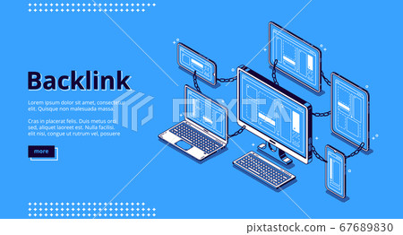 Banner of backlink, chain of hyperlinks 67689830