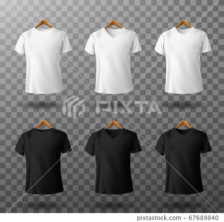 T-shirt mockup black and white male t shirts set 67689840
