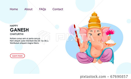 Lord Ganesha, idol in traditional Indian clothes 67690857