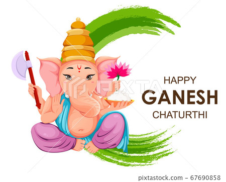 Lord Ganesha, idol in traditional Indian clothes 67690858