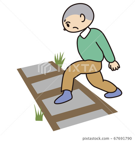 Intrusion on the track Elderly person Dangerous dementia accident Intrusion on the track Elderly person Dangerous dementia accident 67691790