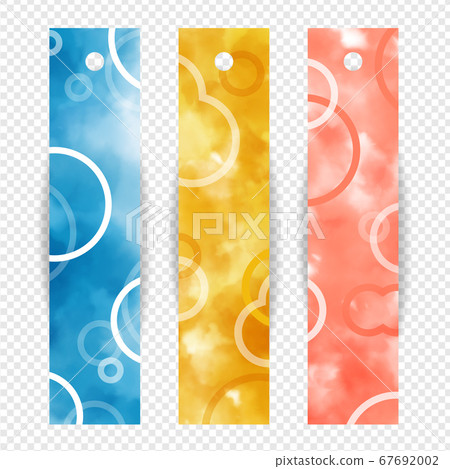 Set of colorful bookmark design with abstract watercolor paint. 67692002