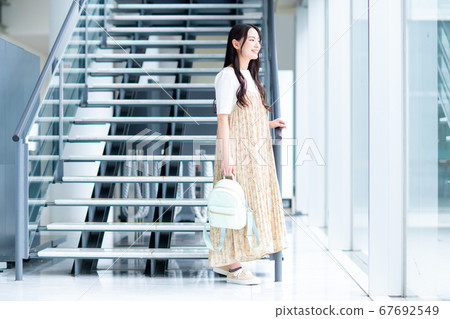 College girl on campus 67692549