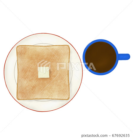 Toast & butter and coffee red x blue Toast & butter and coffee red x blue 67692635