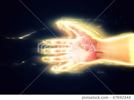 3d illustration of an abstract palm 3d illustration of an abstract palm 67692848