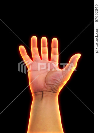 3d illustration of an abstract palm 3d illustration of an abstract palm 67692849