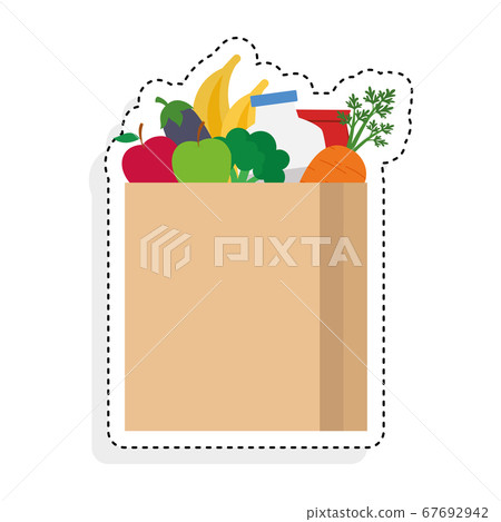 Sticker of a grocery bag icon 67692942