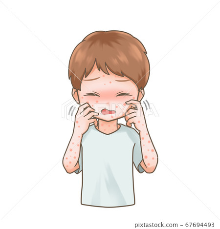 Illustration of a man scratching his face 67694493