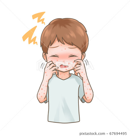 Illustration of a man scratching his face 67694495