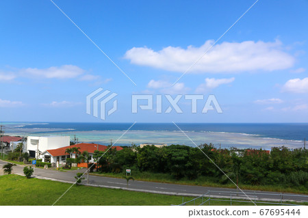 The sea of Ishigaki Island seen from the hill The sea of Ishigaki Island seen from the hill 67695444