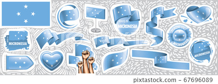Vector set of the national flag of Federated States Micronesia 67696089