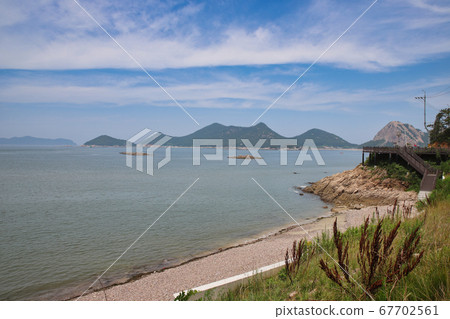 Gunsan Seonyudo road summer vacation beach, sea, Saemangeum, Seonyudo beach, port, island 67702561