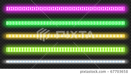 Vector set of led strips with neon glow effect Vector set of led strips with neon glow effect 67703658