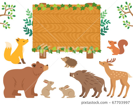 wooden forest animals