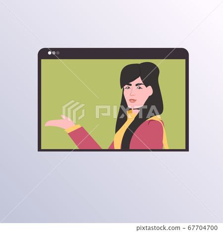 businesswoman having virtual conference during video call remote work quarantine isolation communication 67704700