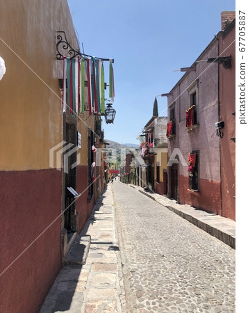 Back street with atmosphere of Mexico Queretaro 1 67705887