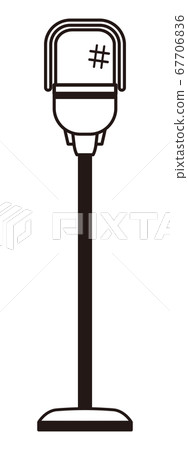 Stand microphone black and white 67706836