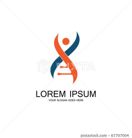 Human DNA logo icon design-vector Human DNA logo icon design-vector 67707004
