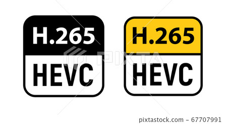 Video HEVC codec vector icon. H 256 format video media icon Video HEVC codec vector icon. H 256 format video media icon 67707991