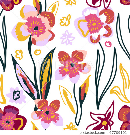 Sketchy floral print. Sketchy floral print. 67709101