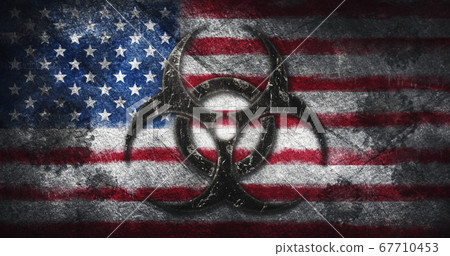 Coronavirus outbreak pandemic all over United States of America 3D illustration 67710453