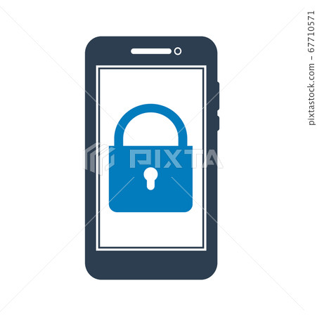 Mobile Security Icon. Flat style vector EPS. Mobile Security Icon. Flat style vector EPS. 67710571