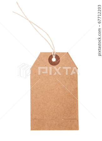 Blank price or address tag on white background. 67712203