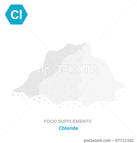 Vector flat isolated icon of food supplements - Chloride 67712382