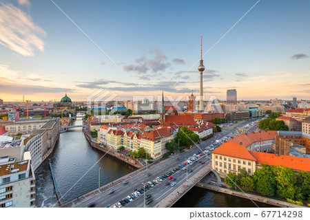 Berlin, Germany Skyline from Above the Spree 67714298