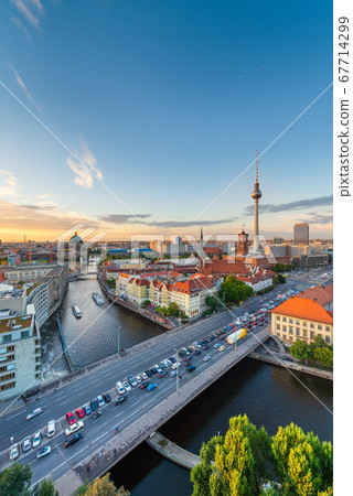 Berlin, Germany Skyline from Above the Spree 67714299
