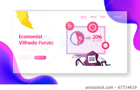 Pareto Law Landing Page Template. 20 Percent Efforts and Give 80 of Result. Tiny Male Characters Pulling Heavy Rock Pareto Law Landing Page Template. 20 Percent Efforts and Give 80 of Result. Tiny Male Characters Pulling Heavy Rock 67714619