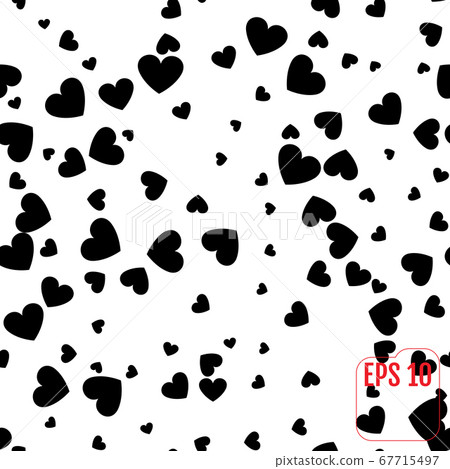 Seamless Pattern with Black hearts Seamless Pattern with Black hearts 67715497