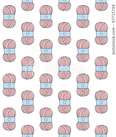 Vector seamless pattern of pink knitting thread - Stock Illustration ...