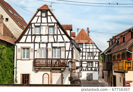 Traditional half-timbered houses in Obernai - Alsace, France Traditional half-timbered houses in Obernai - Alsace, France 67716307