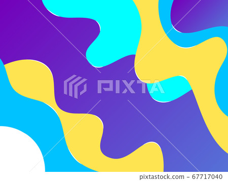 Background template with abstract shapes and color.Bright backdrop with wavy shapes and geometric memphis style Vector background 67717040