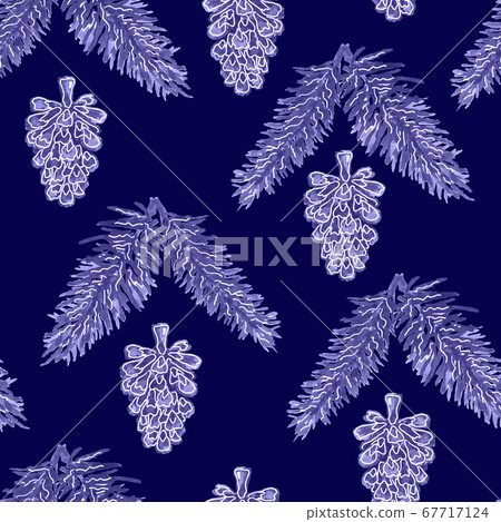 Christmas seamless pattern with cones and pine Christmas seamless pattern with cones and pine 67717124